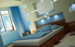 Красивая спальня, выполненная в стиле хай-тек