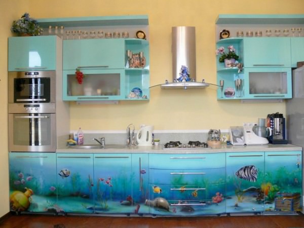 Морской стиль в интерьере кухни