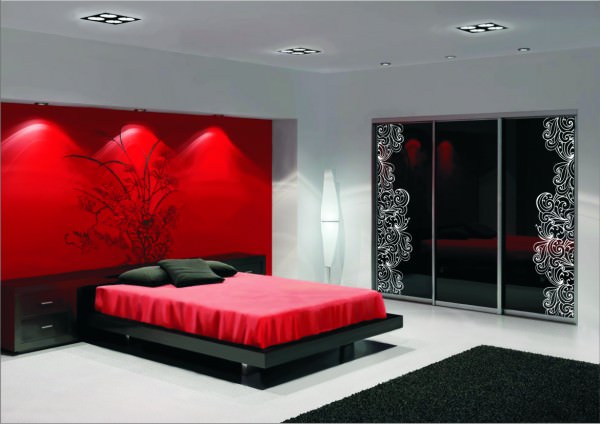 Стильная спальня – красная спальня