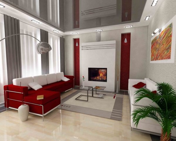 Интерьер гостиной размером 20 кв. м.